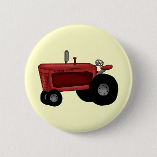 Badge Rond 5 Cm Tracteur de ferme