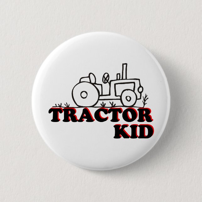 Badge Rond 5 Cm Tracteur Kid (Devant)