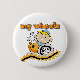 Badge Rond 5 Cm Tracteur mes T-shirts et cadeaux de roues