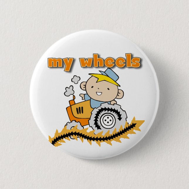 Badge Rond 5 Cm Tracteur mes T-shirts et cadeaux de roues (Devant)