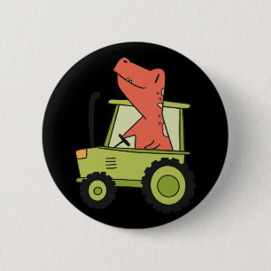 Badge Rond 5 Cm Tracteur pour enfants avec Trex Fermier