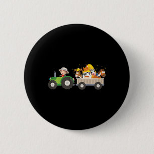 Badge Rond 5 Cm Tracteur pour enfants Ferme Agriculteurs Animaux C