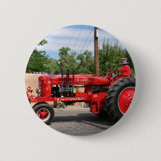 Badge Rond 5 Cm Tracteur rouge