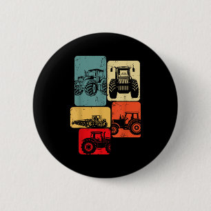 Badge Rond 5 Cm Tracteurs Farm Kids Boys