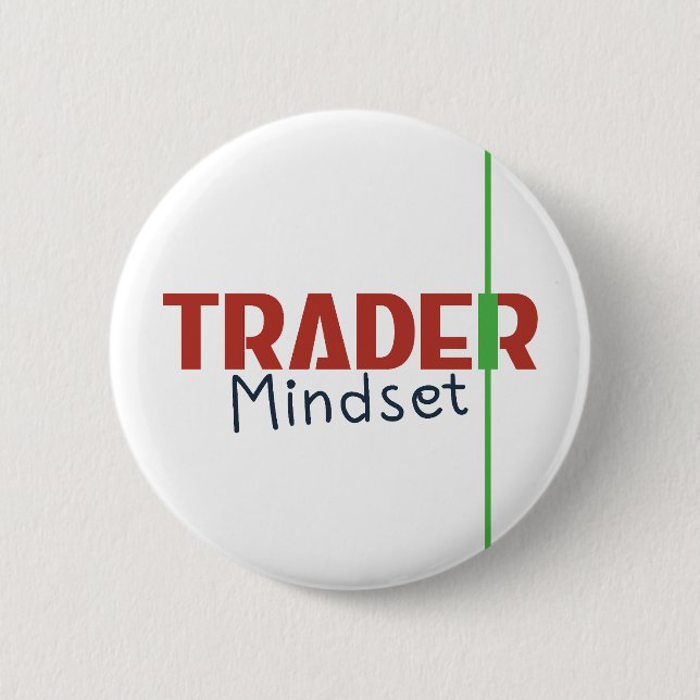Badge Rond 5 Cm Trader Mindset – Discipline, Focus, Trading Psycho (Devant)