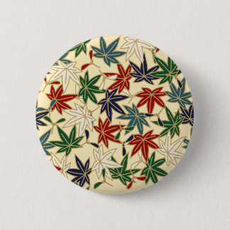 Badge Rond 5 Cm Traditional Japanese Maple Leaf Patterns