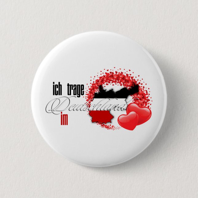 Badge Rond 5 Cm Trage Deutschland im Herzen d'Ich (Devant)