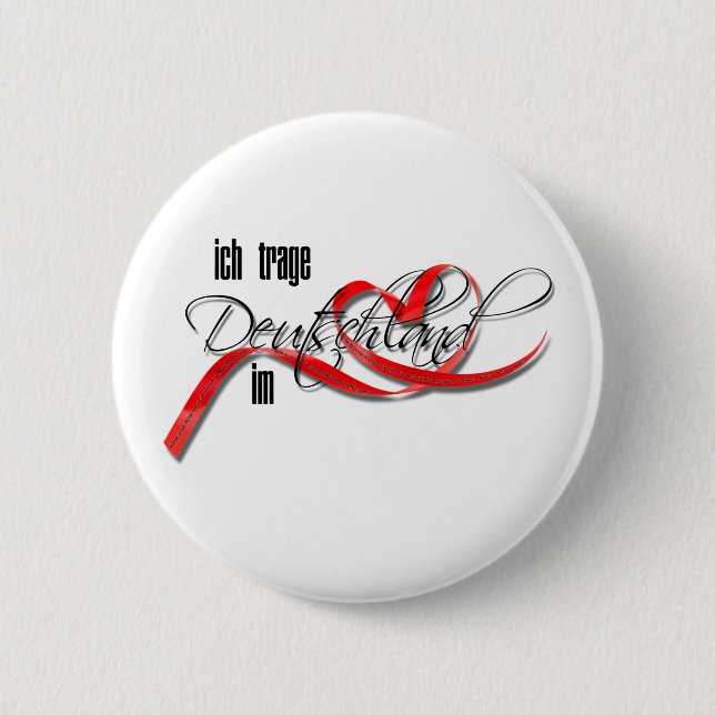 Badge Rond 5 Cm Trage Deutschland im Herzen d'Ich (Devant)