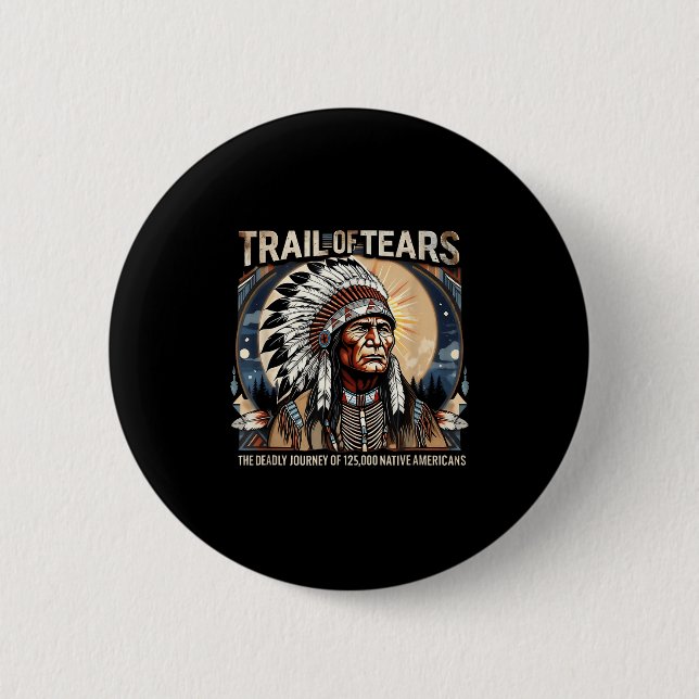 Badge Rond 5 Cm Trail Of Tears Memorial Amérindien (Devant)