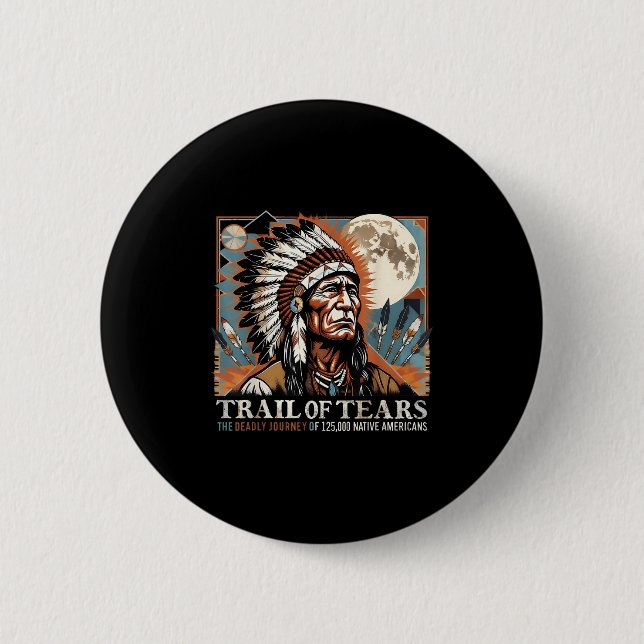 Badge Rond 5 Cm Trail Of Tears Memorial Amérindien (Devant)