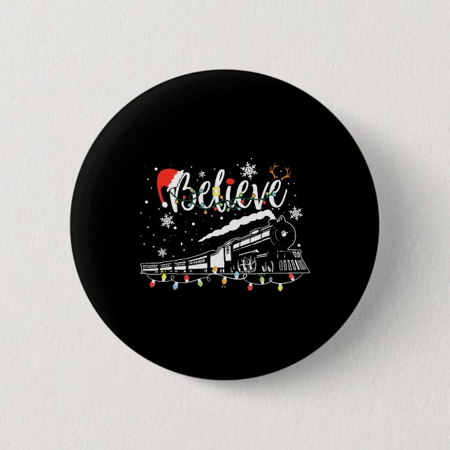 Badge Rond 5 Cm Train de Noël Croire Express polaire Xm (Devant)