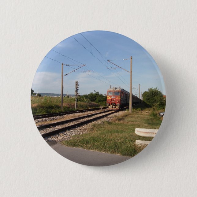 Badge Rond 5 Cm Train électrique (Devant)