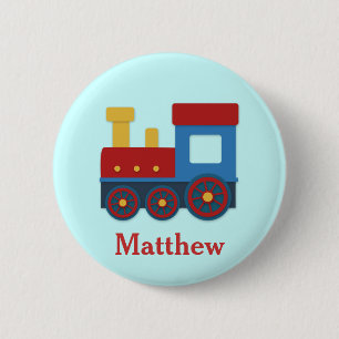 Badge Rond 5 Cm Train mignon et coloré pour des garçons