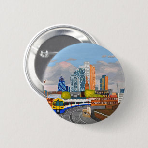 Badge Rond 5 Cm Train Overland de Londres - gare de Hoxton