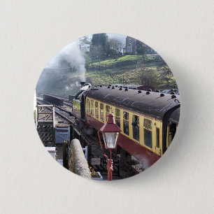 BADGE ROND 5 CM TRAINS À VAPEUR