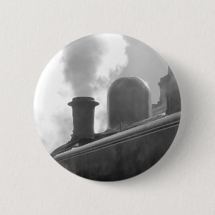 BADGE ROND 5 CM TRAINS À VAPEUR