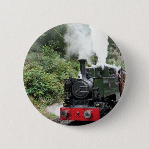 BADGE ROND 5 CM TRAINS À VAPEUR