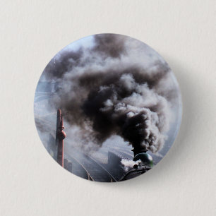 BADGE ROND 5 CM TRAINS À VAPEUR