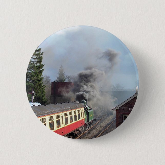 BADGE ROND 5 CM TRAINS À VAPEUR (Devant)