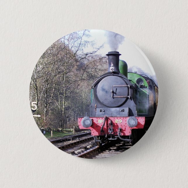 BADGE ROND 5 CM TRAINS À VAPEUR (Devant)