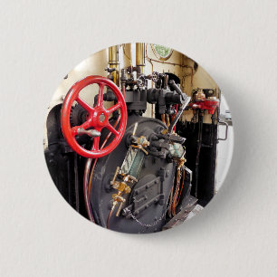 BADGE ROND 5 CM TRAINS À VAPEUR