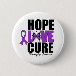 Badge Rond 5 Cm Traitement d'amour d'espoir de fibromyalgie