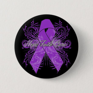 Badge Rond 5 Cm Traitement de foi d'espoir de Flourish de Cancer