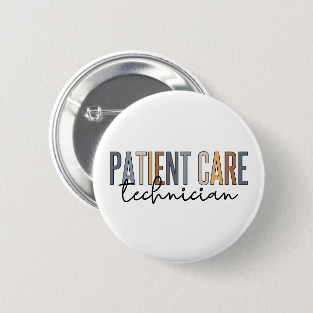 Badge Rond 5 Cm Traitement des patients Technicien Dons PCT (Devant & derrière)