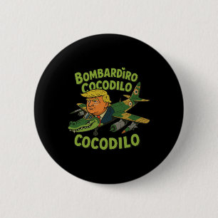 Badge Rond 5 Cm Tralalero Tralala Crocodilo Trump Italien Brainrot
