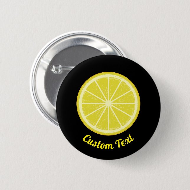 Badge Rond 5 Cm Tranche de citron (Devant & derrière)