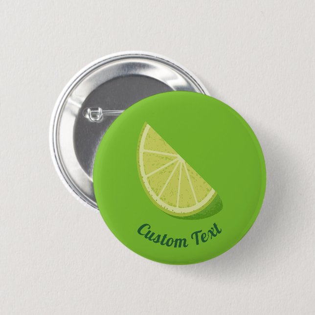 Badge Rond 5 Cm Tranche de citron vert (Devant & derrière)