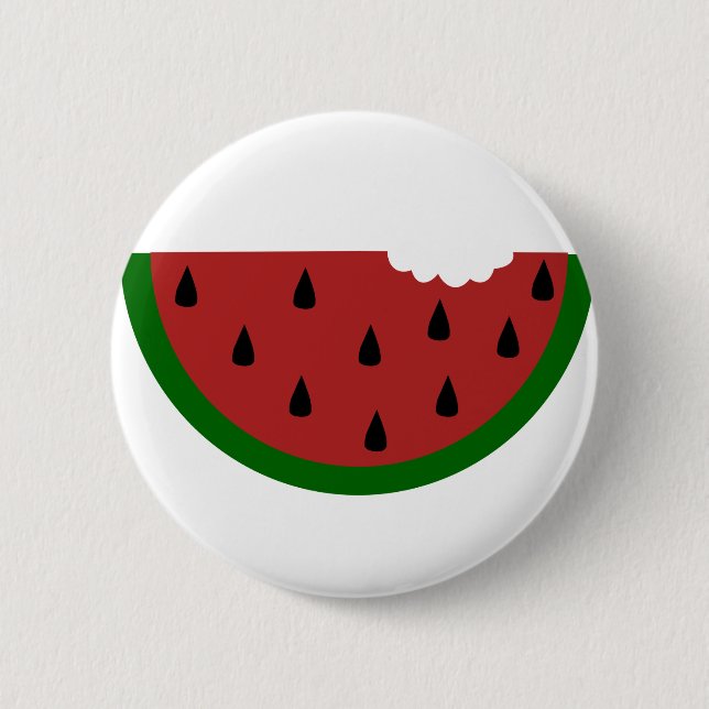 Badge Rond 5 Cm tranche de fruits mordu pastèque (Devant)