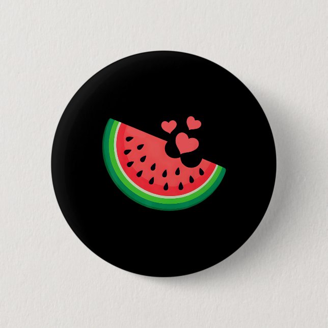 Badge Rond 5 Cm Tranche de pastèque Melon Vacances d'été Pastèque  (Devant)