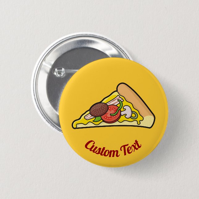 Badge Rond 5 Cm Tranche de pizza (Devant & derrière)