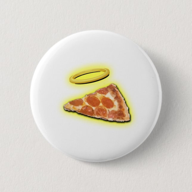 Badge Rond 5 Cm Tranche de pizza de ciel avec le halo (Devant)