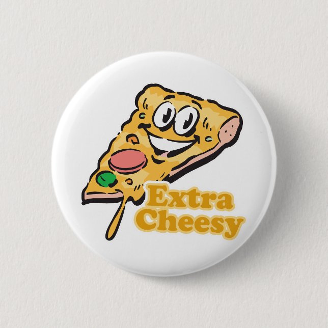Badge Rond 5 Cm tranche de pizza extra-fromage (Devant)