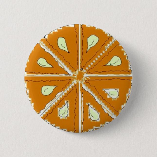 Badge Rond 5 Cm Tranche d'orange (Devant)