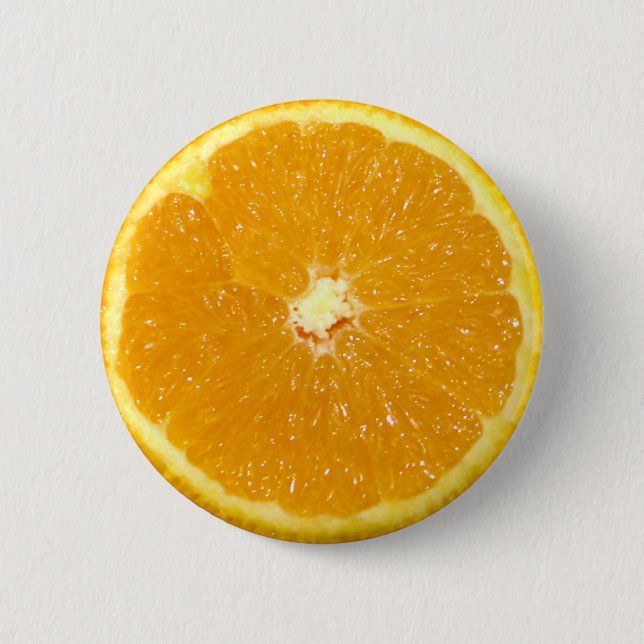 Badge Rond 5 Cm Tranche fraîche de fruit orange (Devant)