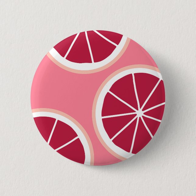 Badge Rond 5 Cm Tranches de pamplemousse rose (Devant)