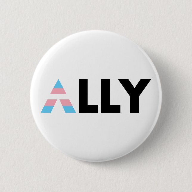 Badge Rond 5 Cm Trans Ally LGBTQ Transgenre LGBT (Devant)