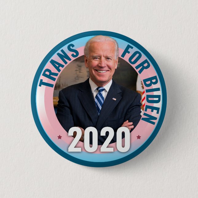 Badge Rond 5 Cm Trans pour Joe Biden 2020 pour le président - Démo (Devant)