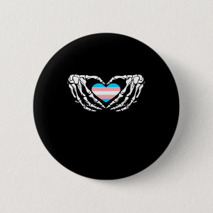 Badge Rond 5 Cm Trans Pride Skeleton Halloween Transgenre Goth He