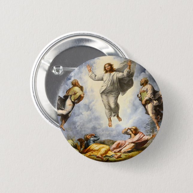 Badge Rond 5 Cm Transfiguration du Christ - Raphaello Sanzio 1520 (Devant & derrière)