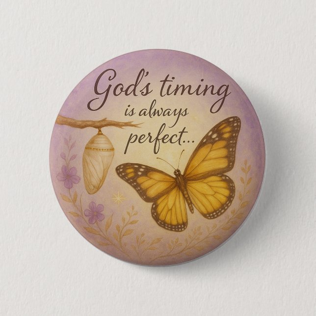 Badge Rond 5 Cm Transformation papillon - Conception de bouton (Devant)