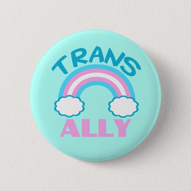 Badge Rond 5 Cm Transgenre Ally Turquoise (Devant)