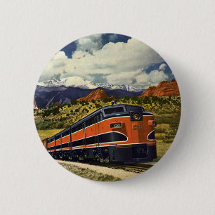 Badge Rond 5 Cm Transport vintage en American West, Train 158