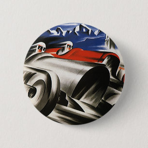 Badge Rond 5 Cm Transport vintage, voitures de course de sport en