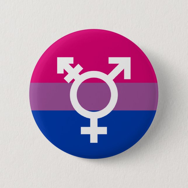 Badge Rond 5 Cm Transsexuel et Bi+ Bouton de drapeau de fierté (Devant)