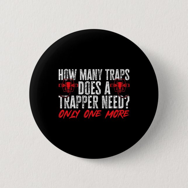 Badge Rond 5 Cm Trapper de chasse au piège 2 (Devant)
