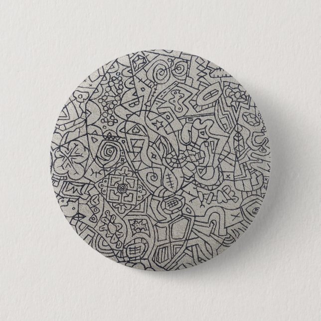 Badge Rond 5 Cm Travail de la ligne d'art Graffiti (Devant)